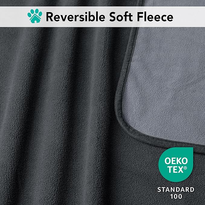 PetAmi Waterproof Dog Blanket for Small Medium Pets Dogs Cats, Pet Couch Cover Protector for Furniture, Reversible Washable Soft Fleece Cat Blanket for Bed Couch Sofa, 29x40 (Gray/Light Gray)