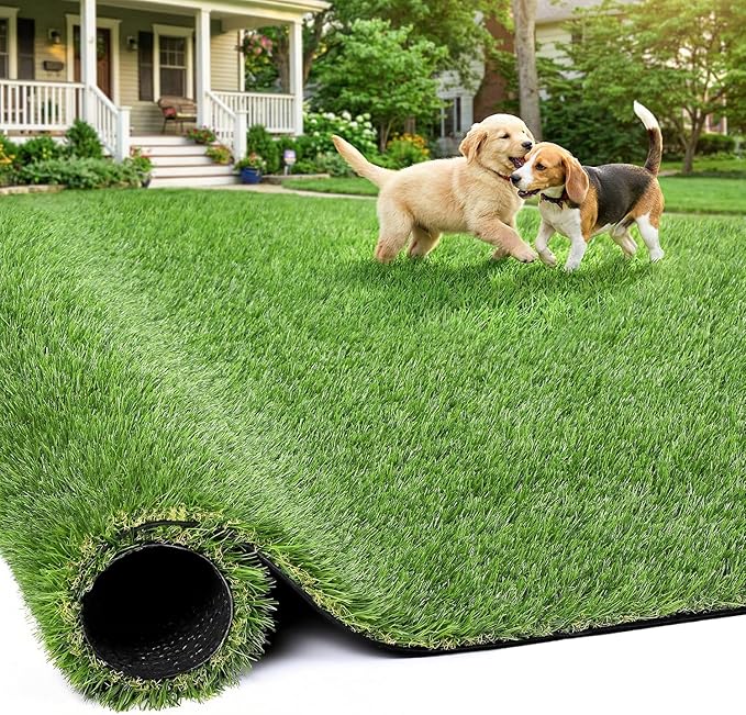 Artificial Grass Rug Indoor Outdoor, 3 x 5FT Faux Grass Turf with Drainage Holes, Realistic Artificial Lawn Rug Dog Pets Mat, Turf Carpet for Garden Lawn Landscape Balcony Patio Backyard Easter Decor