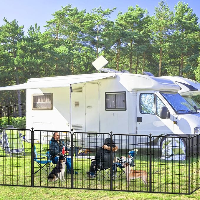 Dog Playpen 40 inch 30 Panels Indoor Outdoor Dog Pen for Large/Medium/Small Dogs Heavy Duty Metal Dog Fence Outdoor for Yard, Puppy Playpen with Door Portable Pet Fence for RV Camping Yard