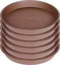 6 Pack of 7 inch Plant Saucer, Heavy Duty Plastic Plant Water Tray 7 inch Round, Flower Plant Saucers for Indoors No Holes, Plant Dishes Saucer for Planter 7"/8" (7", Chocolate)