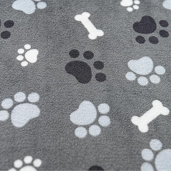 Dog Blanket Paw Bone Pattern 1 Pack 3 Colorful 60"*50" Super Soft Warm Flannel Sofa Cover Car Bed Protector, Urine Proof Washable Outdoor Pet Blanket for Puppy Large Dogs & Cats