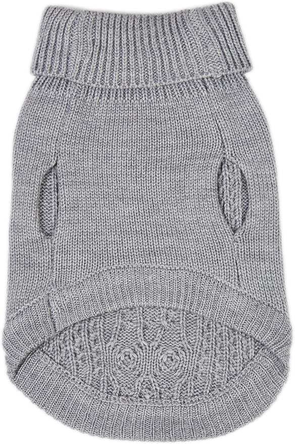 Stretchy Cat Sweater - 17 Colors & 6 Sizes | Snug Winter-Ready Knit for Boy/Girl Cats & Kittens (Grey, X-Small)