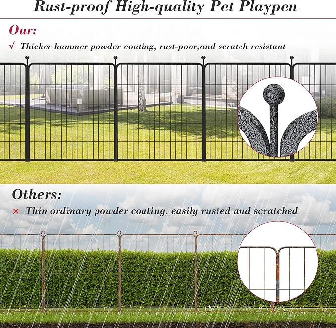 Dog Playpen 32 inch 32 Panels Indoor Outdoor Dog Pen for Medium/Small Dogs Heavy Duty Metal Dog Fence Outdoor for Yard, Puppy Playpen with Door Portable Pet Fence for RV Camping Yard