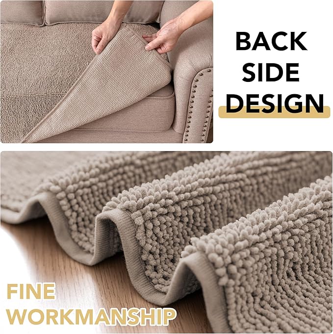 H.VERSAILTEX Non Slip Pet Couch Cover Chenille Dog Bed Protector Thick Soft Sofa Slipcover Pet Friendly Washable Couch Cushion Covers for Pets (40" x 50", Taupe)