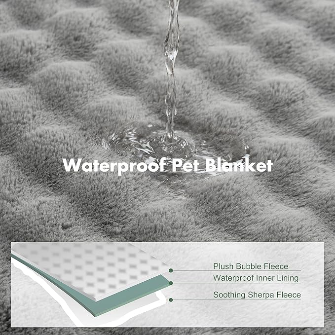Soft Cozy Waterproof Dog Blanket for Couch - Room Decor Medium Pet Blanket for Furniture Protector, Washable Dog Crate Blankets for Indoors & Outdoors, Grey, 30"x40"