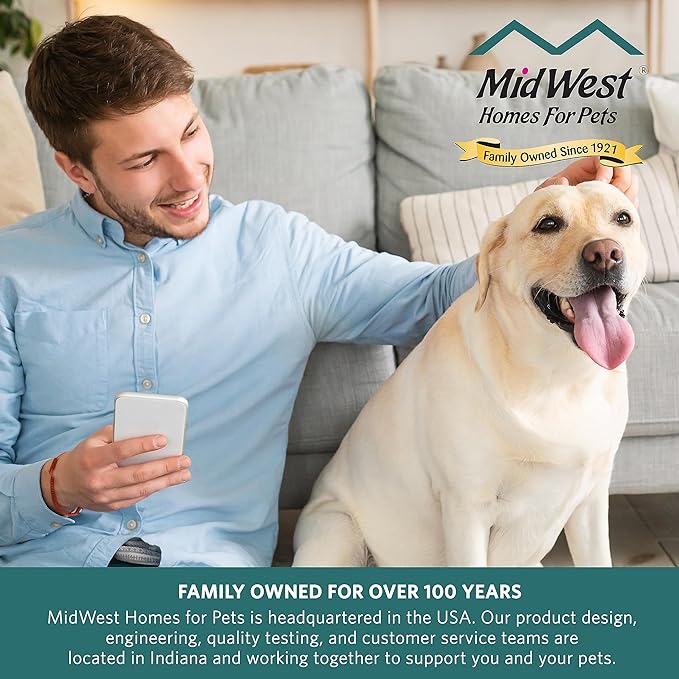 MidWest Homes for Pets QuietTime Dog Bed – Cinnamon Faux Fur Bolster, Ultra-Soft and Machine Washable, Fits 42-Inch Crates and Carriers, for Large Breed Dogs
